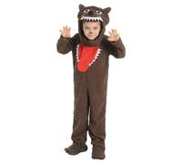 Déguisement Enfant Garçon Pyjama Animal Loup Brun Cosplay École Jardin Performance Spectacle Sauvage Mignon Robe Médiévale Déguisement Carnaval Enfant