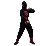 Déguisement enfant mixte Ninja noir et rouge - PTIT CLOWN - Taille 7 à 9 ans 7-9 ans