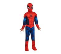 RUBIE'S SPIDER-MAN - Marvel officiel - Déguisement pour enfant de luxe Spider-Man. Taille 5-6 ans. Costume avec combinaison aux muscles rembourrés + cagoule attache velcro + couvre-bottes intégrés