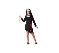 Déguisement enfant Nonne sanglante AC-DÉCO - 3 à 4 ans - Robe noire avec col et tâches de sang en polyester 3-4 ans