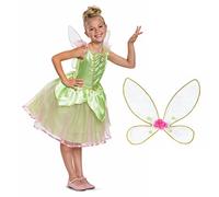 Deguisement Enfant Officiel de Disney Deluxe de la Fee Clochette Avec Ailes de Fee et Robe papillon pour Fille en taille XS