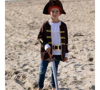 Déguisement enfant pirate capitaine kidd marron 8/10A