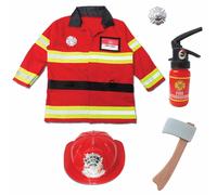 Déguisement enfant pompier avec accessoires rouge 3/4A