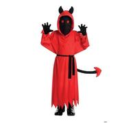 Déguisement enfant - PTIT CLOWN - PTIT CLOWN - Diable rouge/noir - 5-6 ans - Tunique capuche, ceinture et gants 5-6 ans