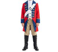 Déguisement enfant Redcoat Ensemble Cosplay Halloween Médiéval pour | costume de scène pour une représentation pour carnaval, parade, défilé d'Halloween, pièce de théâtre scolaire, fête