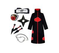 Déguisement enfant : Robe à nuages rouges (Organisation Akatsuki, Naruto), taille XS (155cm)
