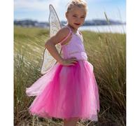 Déguisement Enfant Robe De Fée Noa Avec Ailes Dorées Rose 5/7A