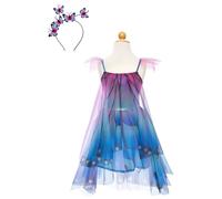 Déguisement enfant ? robe de fée papillon avec ailes et serre-tête bleu 5/6A