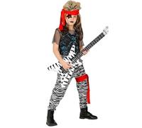 Widmann Milano Costume enfant Rock Star années 80 – pantalon, ceinture, bandana – Taille 128