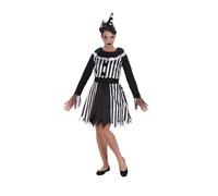 DÉGUISEMENT ÉPOUVANTABLE CLOWN NOIR BLANC FEMME XS