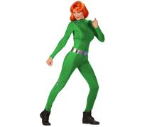 DEGUISE TOI - Déguisement espionne de choc vert femme - Combinaison - Ceinture - XS - Vert - Déguisements adultes - 100% Polyester - Lavage à la main - Carnaval