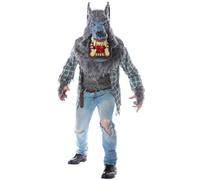 Déguisement et masque loup garou luxe adulte Jadeo