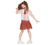 DÉGUISEMENT ÉTUDIANTE UNIVERSITAIRE ZOMBIE FILLE 7/9 ANS Rouge, Bordeaux 10-12 ans