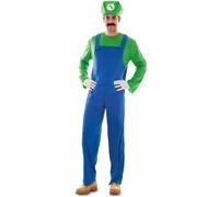 Déguisement - EURO CARNAVALES - Super Luigi Vert - Costume de qualité - Licence Mario - Taille unique adulte M