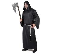 DEGUISE TOI - Déguisement faucheur lugubre homme Halloween - Tunique - Ceinture - Taille Unique (42) - Noir - Déguisements adultes - 100% Polyester - A la main - Halloween