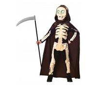 Déguisement faucheuse garçon - Generique - Combinaison, cape et masque - Noir - Polyester - Enfant - Halloween 4-5 ans