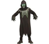 W WIDMANN MILANO Party Fashion - Costume d'enfant Faucheur, robe, gants, capuche, masque avec yeux lumineux, démon, Halloween