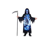 déguisement faucheuse néon enfant - 6/8 ans - bleu - 9908586