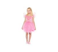 Amscan Robe de fée 9918388 rose pour filles corsage et ailes 3D 3-4 ans