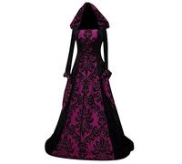 Deguisement Femme Adulte Robe Dentelle Corset Mariée Grande Taille Demon Moyen Diablesse Vampire Costume Victorienne Chic Renaissance Princesse Horreur Sorcière Tenue Halloween Femme 5XL