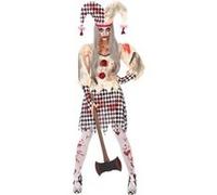 Déguisement Femme Arlequin Ensanglanté Blanc G