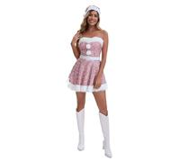 Déguisement Femme Carnaval Cette Robe De Noël À Sequins Élégante Avec Bordure En Fourrure Est Parfaite Pour Une Fête De Fin D Année Une Soirée Ou Un Cosplay Festif Déguisement Femme Carnaval