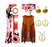 Deguisement Femme Carnaval, Deguisement Annee 80 Xxl Déguisement Année 70, Vente Flash Du Jour Et Soldes, Deguisement Disco Femme Annee 70 Gothique Robe Boheme Chic, Boheme Hippie Femme