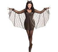 Déguisement Femme Chauve-souris avec Ailes - Taille M or G