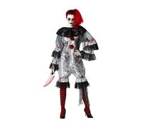 Déguisement Femme Clown - ATOSA - Gris Ensanglanté - Tissu Satiné - Halloween - Adulte XL