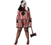 Atosa déguisement clown halloween t-shirt rouge avec pantalon adulte femme XS