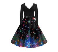 Déguisement Femme de Soirée Elegant Hiver Robe Noel Glamour Grande Taille Et Original Robe Chic Et Elegant Soiree Déguisement Noel Adulte Elegante Et Élégant Tenue Fete Femme Bleu Ciel 5XL