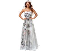 Deguisement Femme Halloween Adulte, Robe MéDiéVale Femme Grande Taille, Robe Gothique Women Vintage, ÉPaules DéNudéEs MariéE FantôMe Cosplay Princesse Couleur DéGradéE
