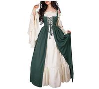 Déguisement Femme Halloween Medievale Taille Robe Cosplay Malefique Pirate Costume Cape Sorciere Adolescente Demon Corset Robe Halloween Femme Grande Taille L