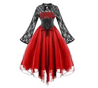 Déguisement Femme Princesse Deguisement Medieval Grande Taille Dress Robes Femmes Contes Et Légendes Gaulois Robe Longue Steampunk Des Vêtements Adulte Carnaval De Venise Rouge Renaissance Gothique