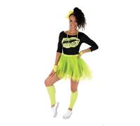 Déguisement Femme - PTIT CLOWN - Années 80 - Tutu Jaune Fluo - Set Complet - Confortable et Coloré TU