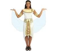 Déguisement femme - PTIT CLOWN - Reine d'Egypte (Cléopâtre) - Blanc et doré - Taille L-XL - Ensemble complet L/XL