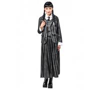 RUBIE'S Mercredi Addams - Uniforme Ecole Mercredi Addams - Rayé Noir - Taille M - Déguisement Adulte - Soirée à thème, Soirée Costumée - Pour, Carnaval - Idée Cadeau de Noël