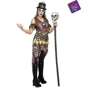 Déguisement Femme - VIVING - Lady Vaudou Cannibale - Marron - Taille m/l - Polyester M/L