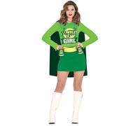 FIESTAS GUIRCA | Costume Miss Mojito Adulte (38-40/M) - Cape, Ceinture, Porte-canettes et Robe - Costumes de Super-héros, Méchants et Boissons pour Enterrements de Vie de Garçon et Fêtes Déguisées