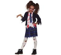 Fiestas Guirca - Déguisement Lycéenne Zombie High School - Ensanglanté - Bleu - 5-6 ans