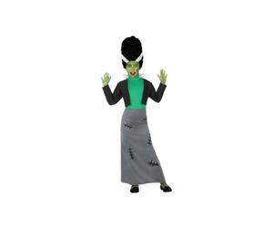 Déguisement Fille Frankestein - AC-DÉCO - 3 à 4 ans - Veste robe et accessoire pour le cou - Vert - Polyester 3-4 ans