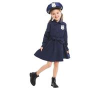 Déguisement Fille Police, Costume Carnaval et Halloween, Uniforme Officiel EnfantCostume de police de luxe pour enfants, jeu de rôle pour filles, costume de policier pour Halloween, Noël avec chapeau