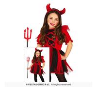 Déguisement Filles Diables Halloween Fiestas Guirca Multi Polyester + Serre-tête