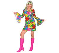 Déguisement Seventies Robe Flower Power Femme Multicolore