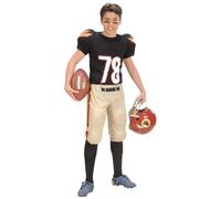 Déguisement Footballeur Américain Garçon - Taille: 11-13 Ans (158 Cm) Noir