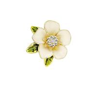 Déguisement Fournitures Cadeau Cuivre Micro Incrusté Broche Bouquet De Fleurs À La Mode Et Mignon Pour Femme Épingle Veste Bijoux Adapté Pour Les Fêtes Mariages Naissance Octobre Rose (Beige, 2. 5cm)