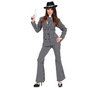Déguisement Gangster Années 20 Costume Rayé Femme Noir