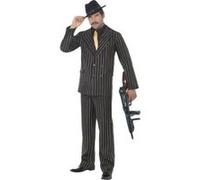 Costume Gangster Fines Rayures Or Doré