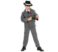 Déguisement Gangster Noir Et Blanc Garçon 8 À 10 Ans Multicolore