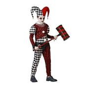 Atosa déguisement arlequin halloween robe avec chapeau rouge garçon 7 a 9 años